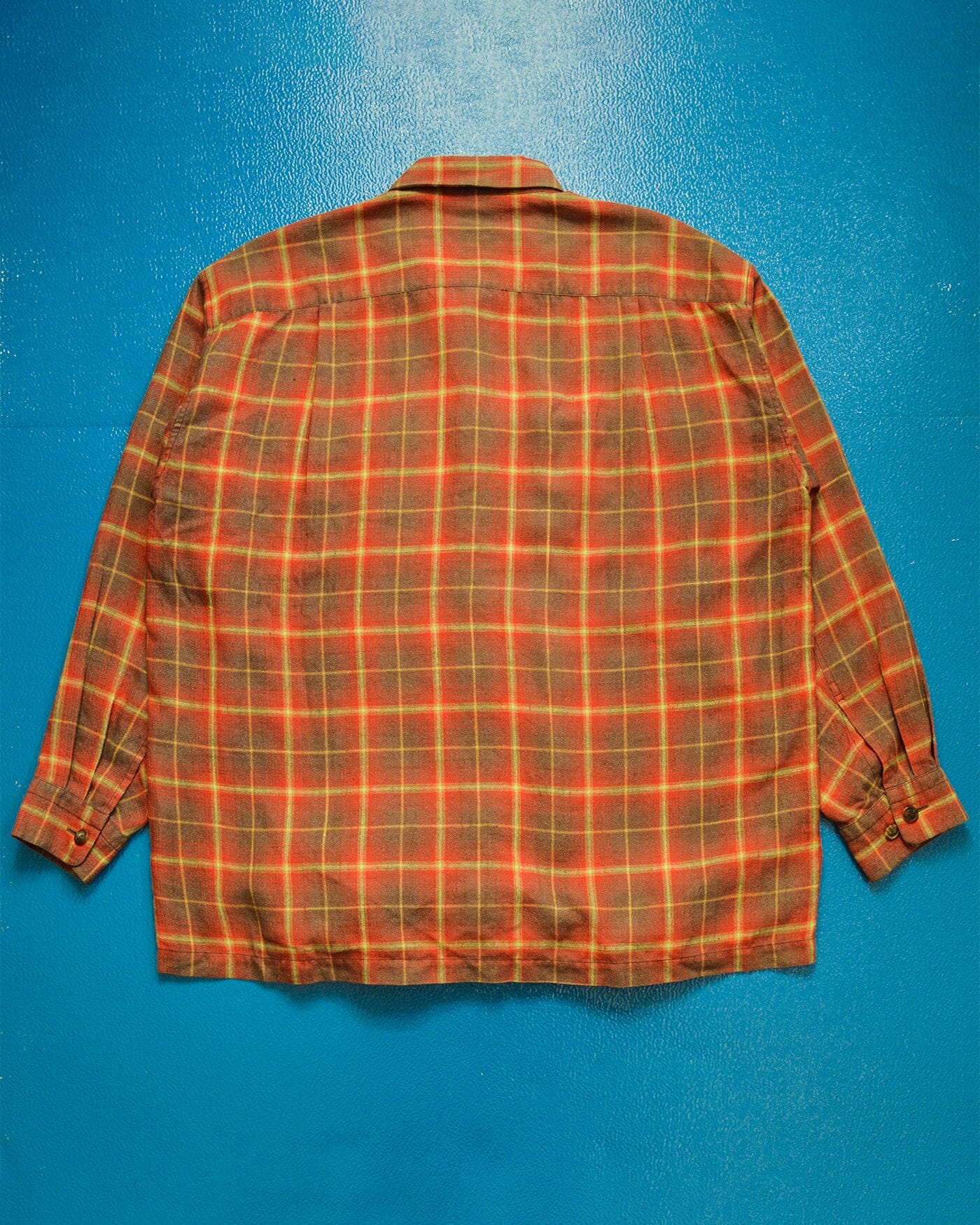 Issey Miyake Men 1997 Red Brown Yellow Plaid Wide Shirt (~L~)