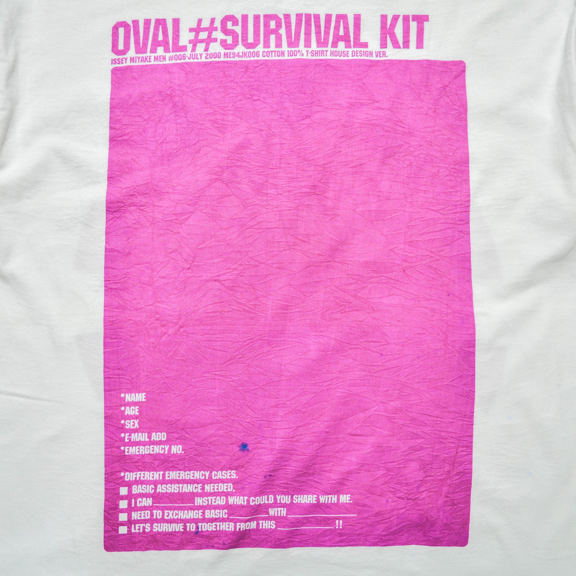 Issey Miyake Men A/W2000 Oval # Survival Kit T-shirt (S~M)