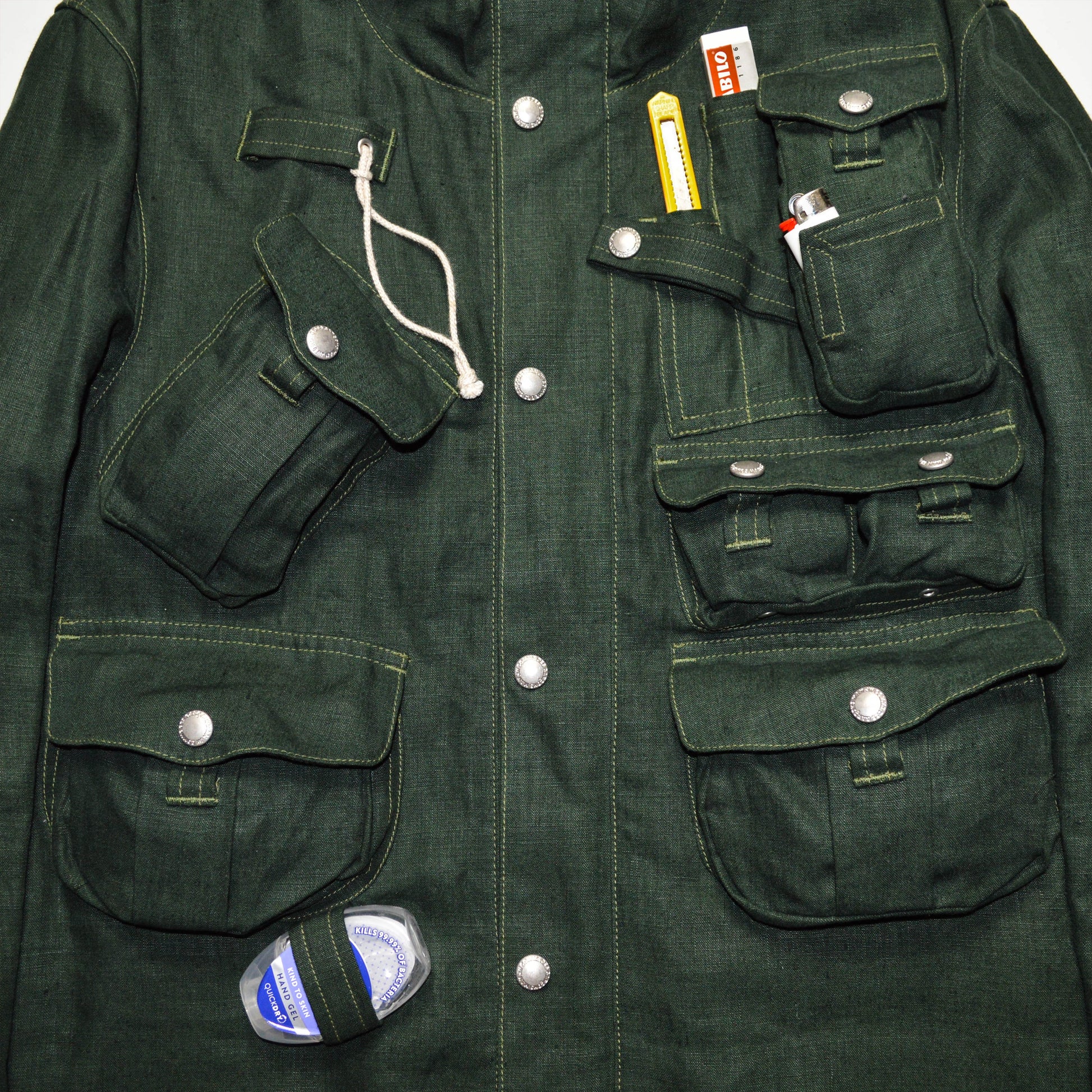 Junya Watanabe MAN S/S15 Green Linen Cargo Jacket (M)