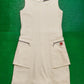 Marithe Francois Girbaud Cream Textured Cargo Dress (~M~)