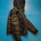 Marithe Francois Girbaud Tactical Concealed Compartment Leather Trim Biker Style Technical Convertible Down Jacket (S~M)