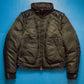 Marithe Francois Girbaud Tactical Concealed Compartment Leather Trim Biker Style Technical Convertible Down Jacket (S~M)