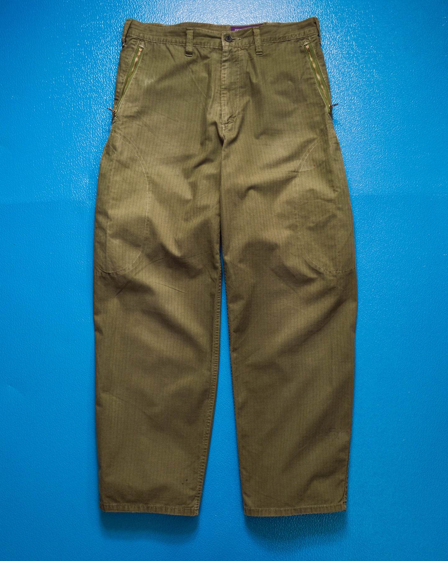 Nepenthes Green Rip-stop Stacked Side Pocket Fatigue Pants (~30~)