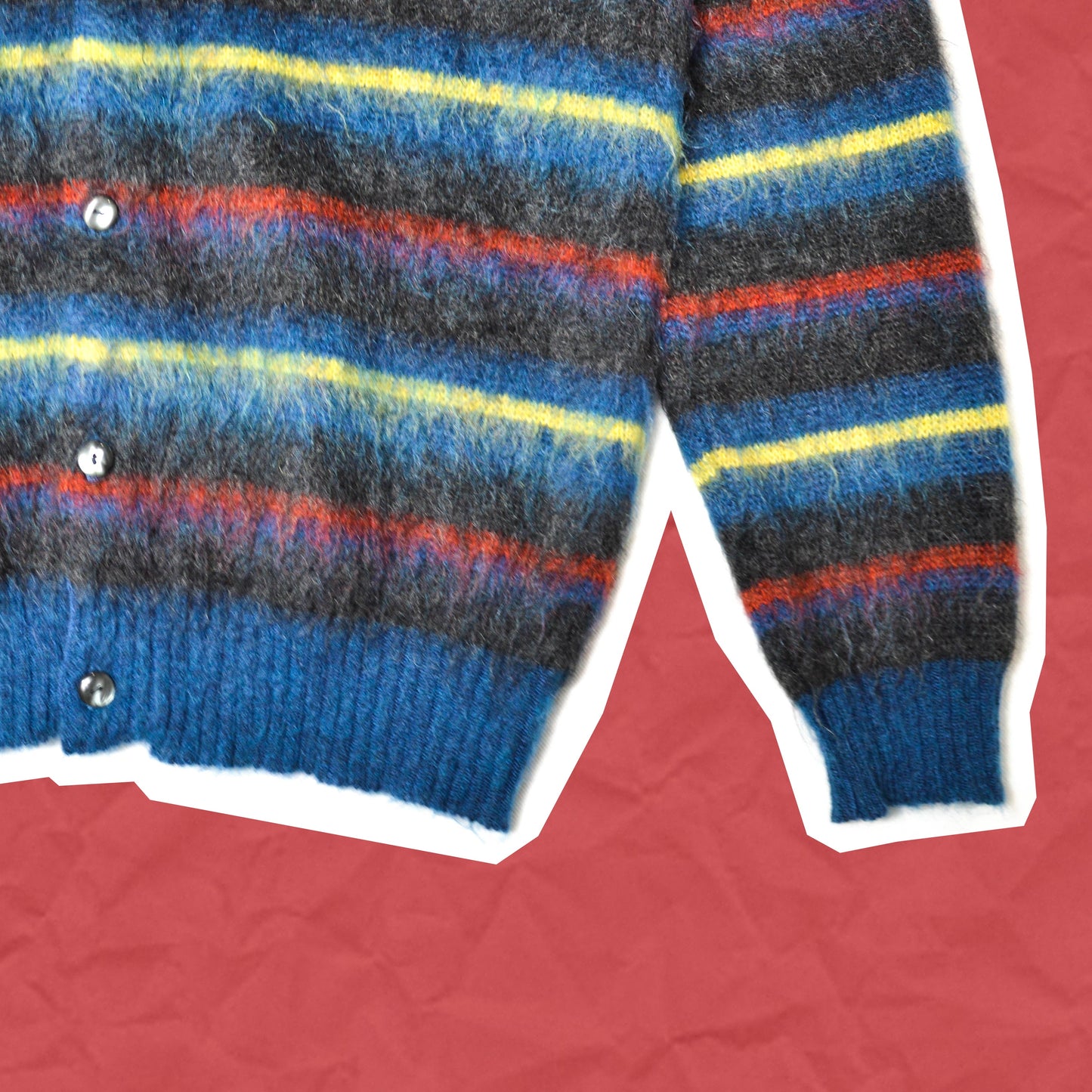 Nepenthes Kid Mohair striped Cardigan (M)