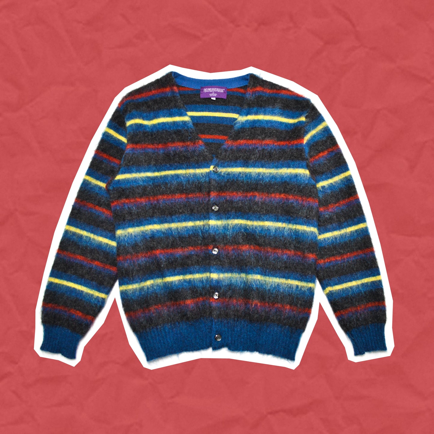 Nepenthes Kid Mohair striped Cardigan (M)