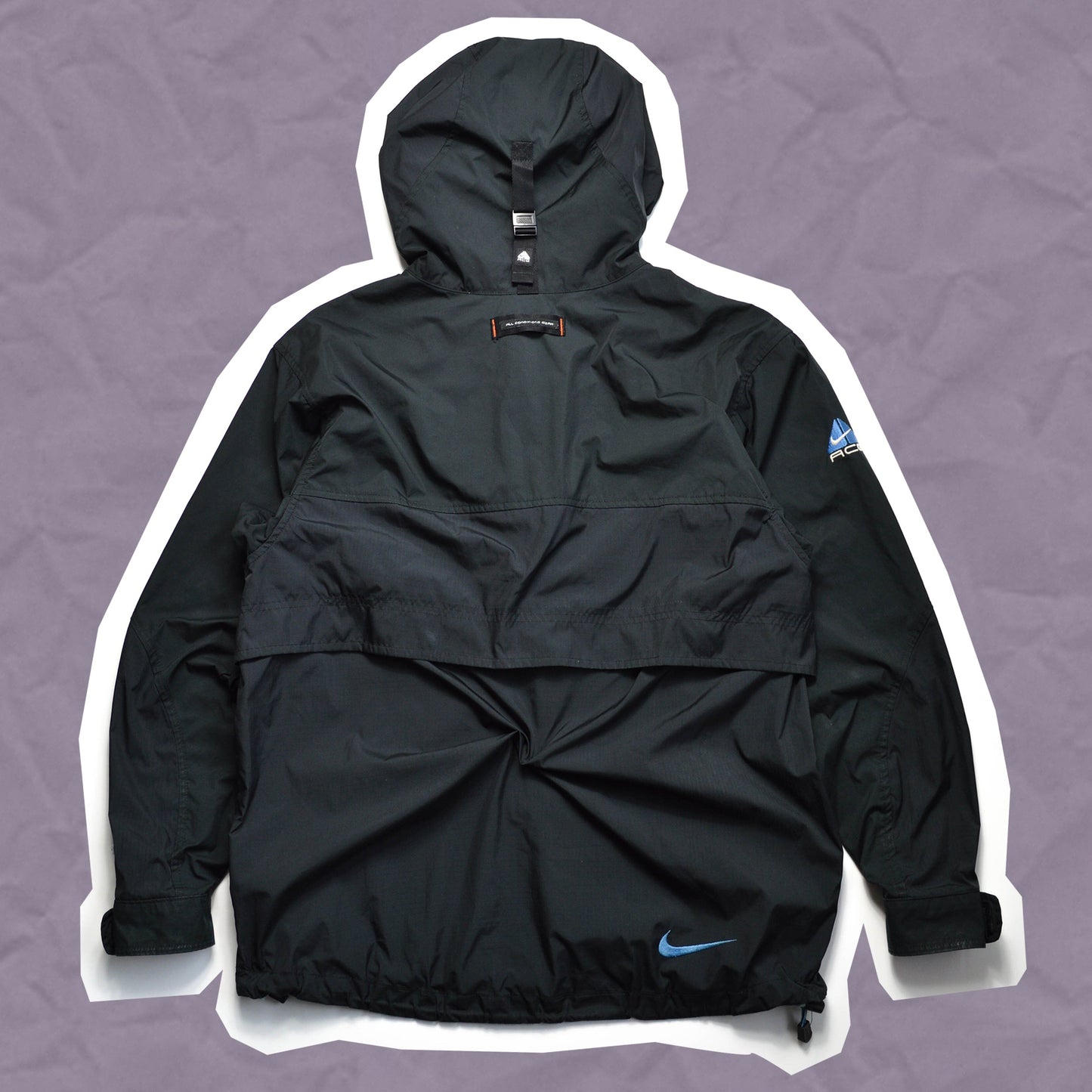 Nike ACG Black Blue Packable Zip Up Jacket (M)