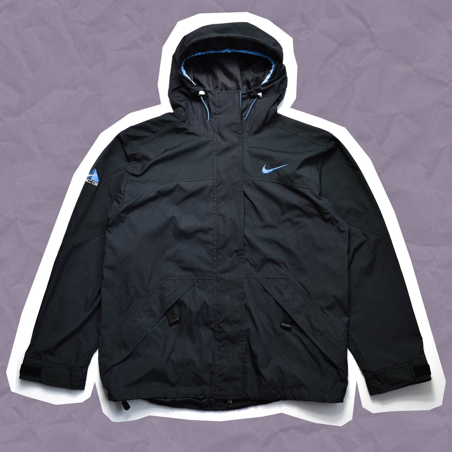 Nike ACG Black Blue Packable Zip Up Jacket (M)