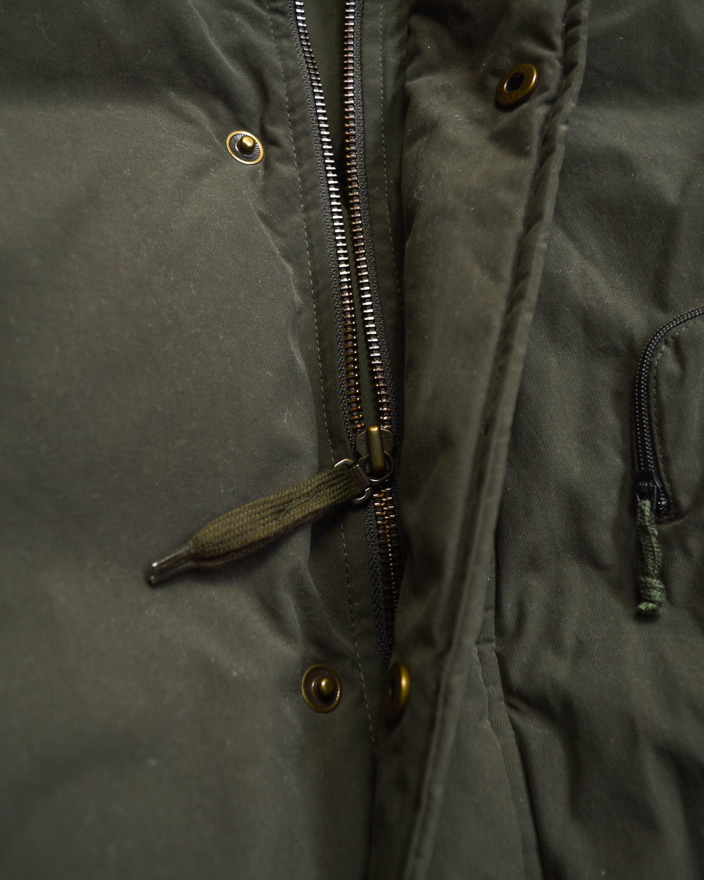 Nike Olive Military Style Minimal Down Split Hood Parka Jacket (XL)