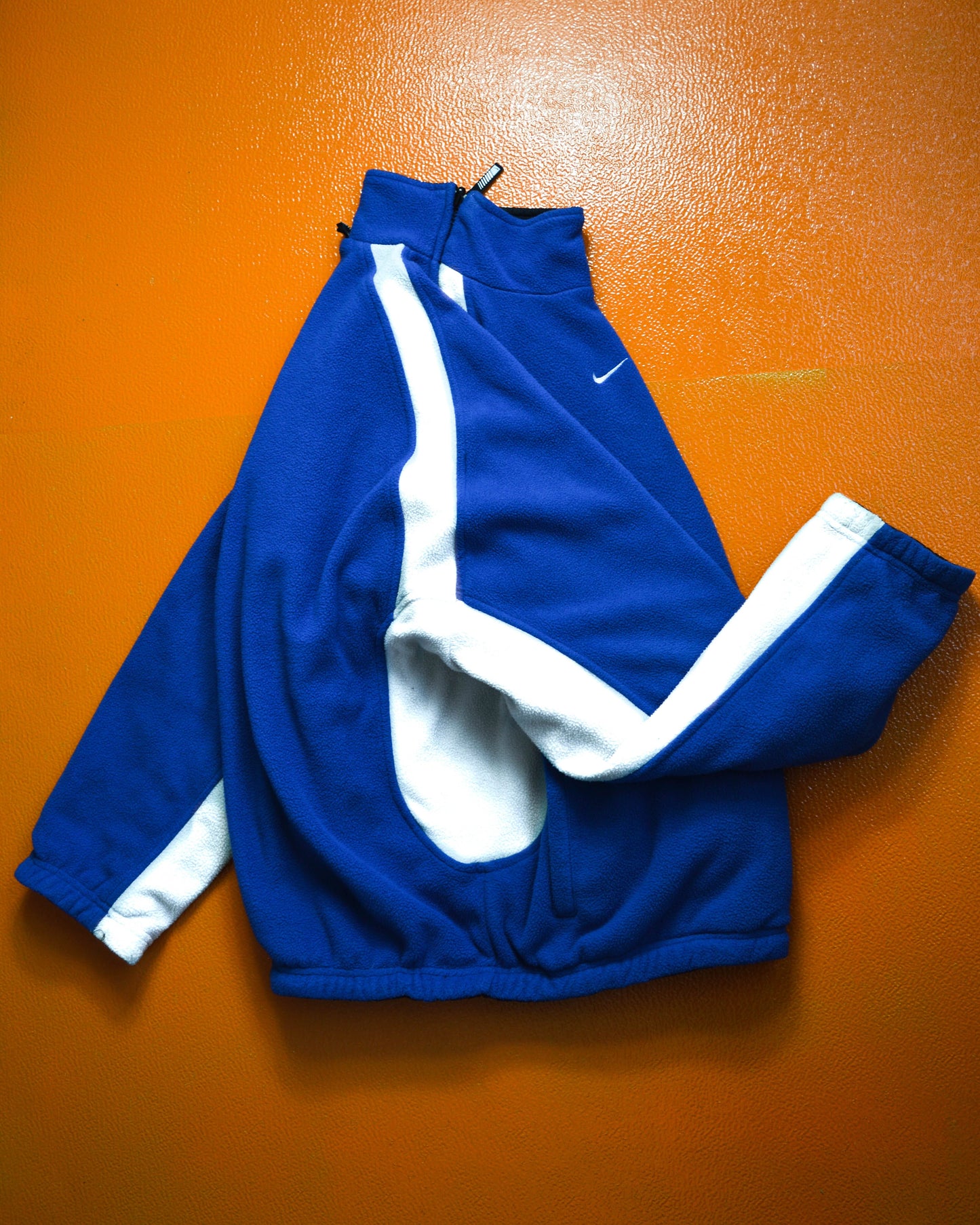 Nike Reversible Center Swoosh Asymmetrical Zipper Fleece Pullover (S~M)