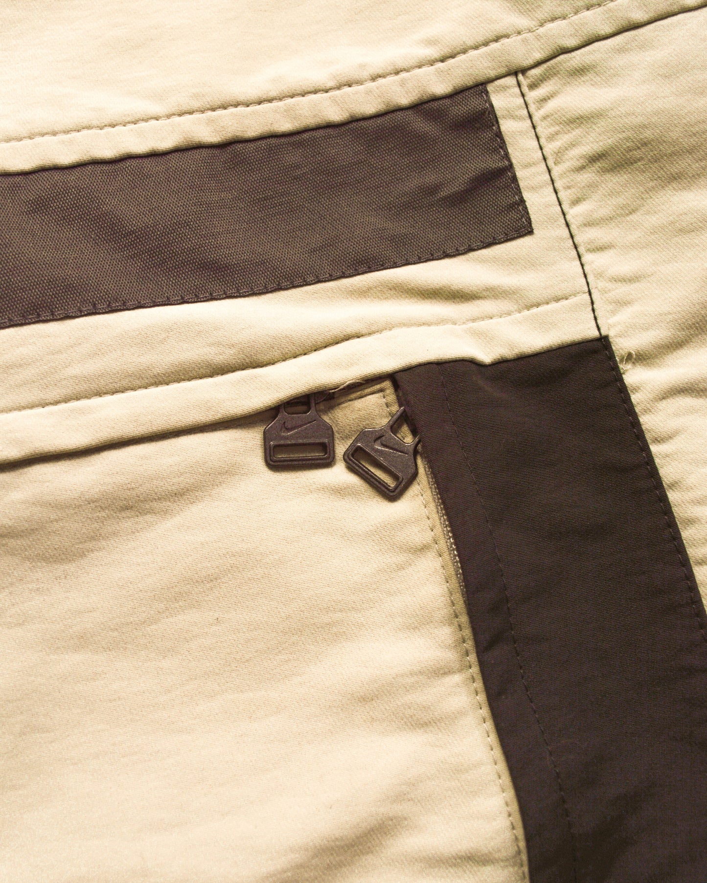 Nike Technical Triple Access Pouch Pocket Pale Yellow Quarter Zip Jacket (L)