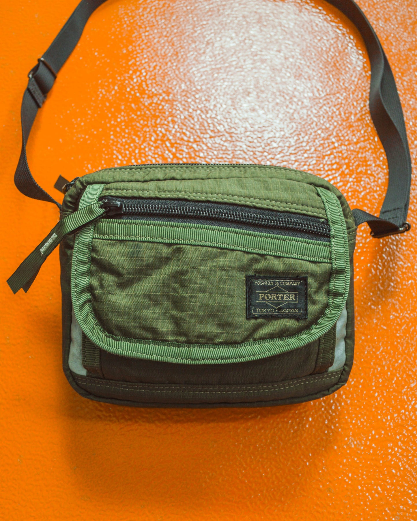 Porter Yoshida Green Ripstop Compact Pouch Side Bag (~OS~)