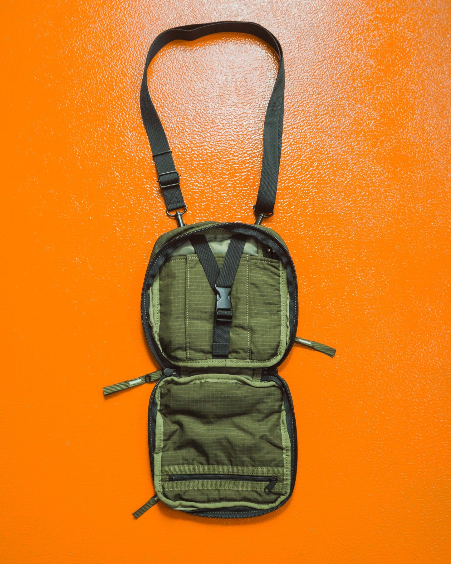 Porter Yoshida Green Ripstop Square Shoulder / Side Bag (~OS~)