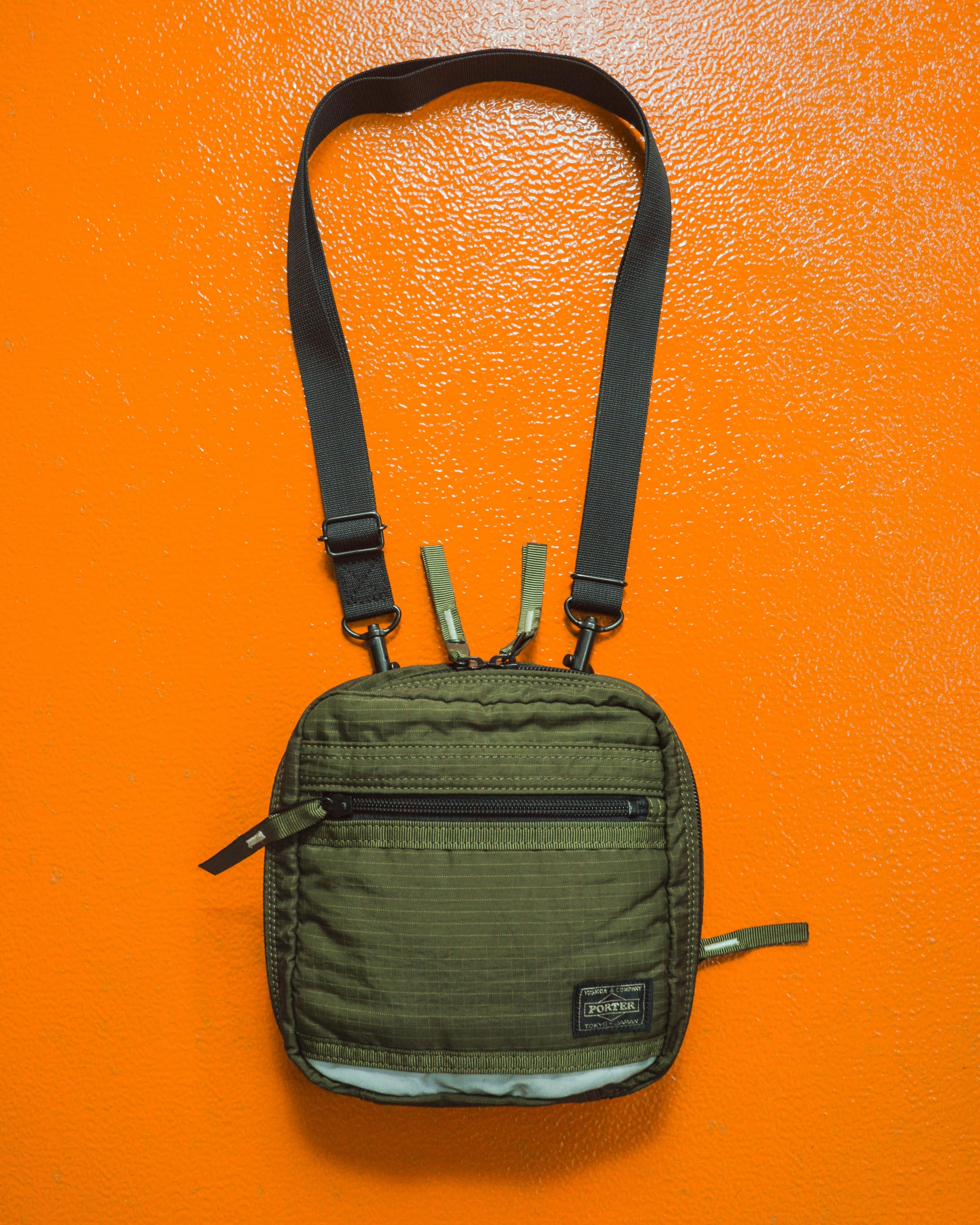 Porter Yoshida Green Ripstop Square Shoulder / Side Bag (~OS~)