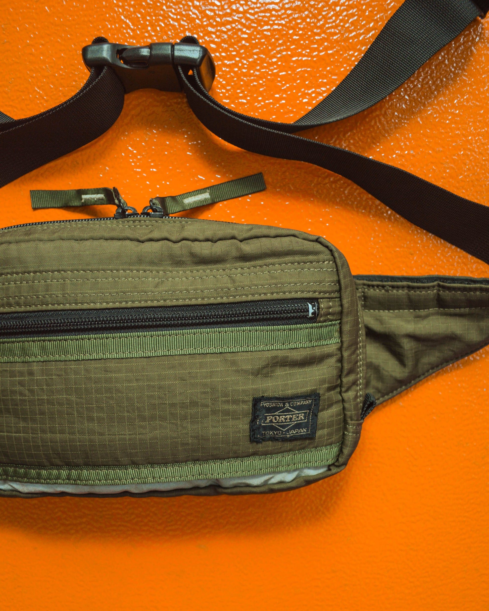 Porter Yoshida Green Ripstop Waist / Cross Body Bag (~OS~)