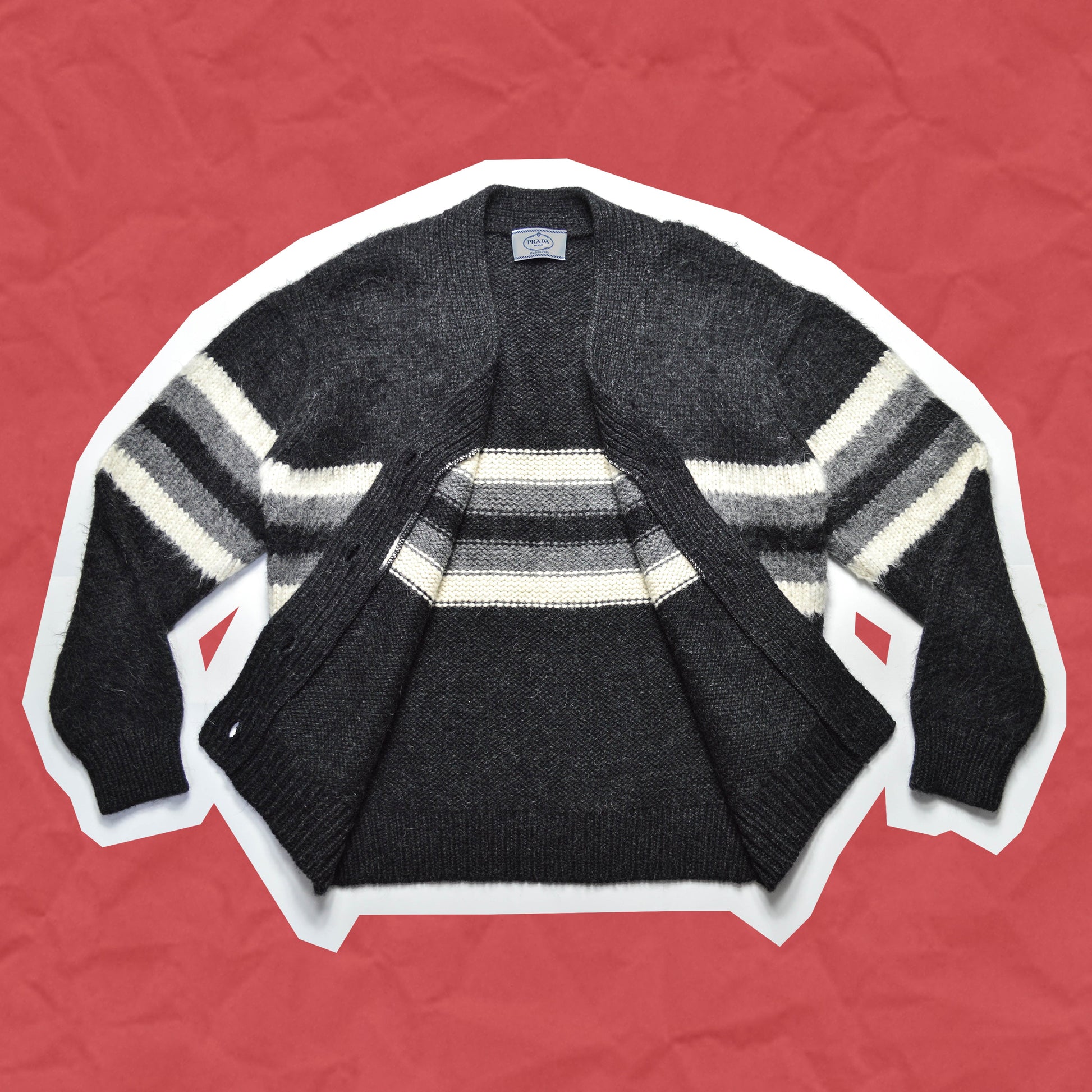 Prada A/W 10 Striped Alpaca Wool Cardigan (~M~)