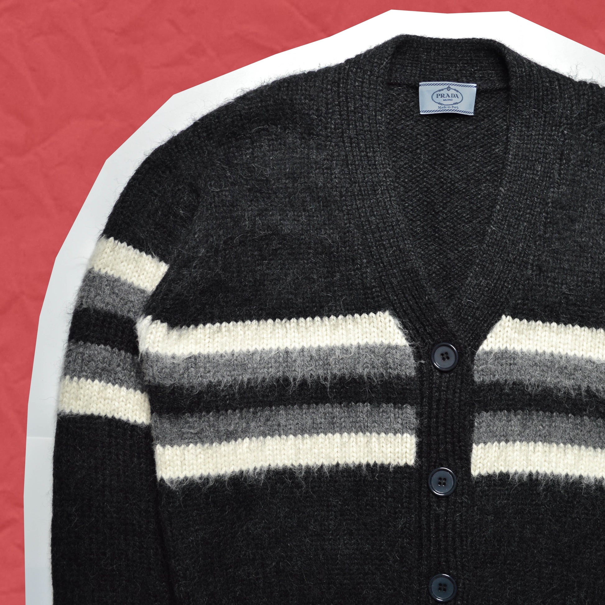 Prada A/W 10 Striped Alpaca Wool Cardigan (~M~)