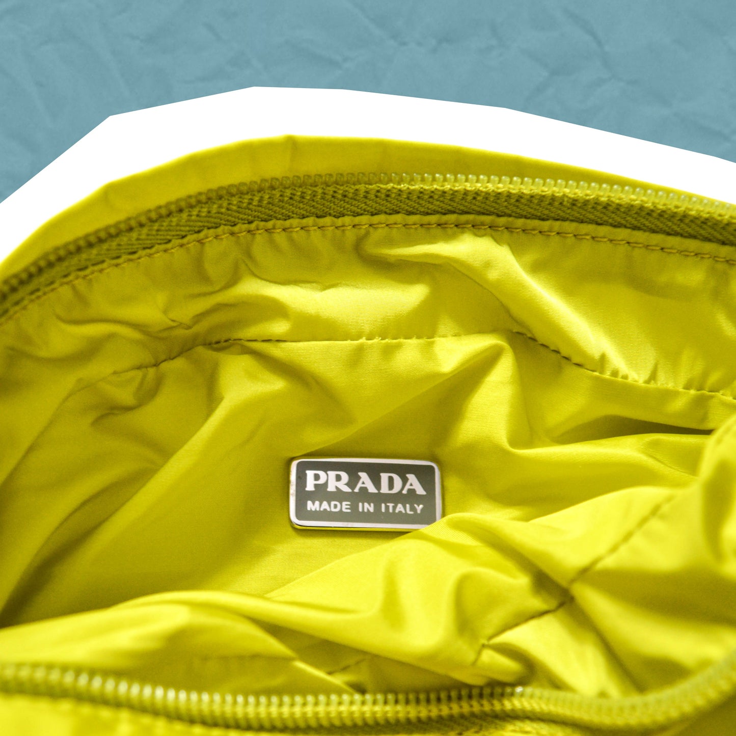 Prada Sport SS1999 Acid Green Piuma Latex Pouch / Accessory Bag (OS)