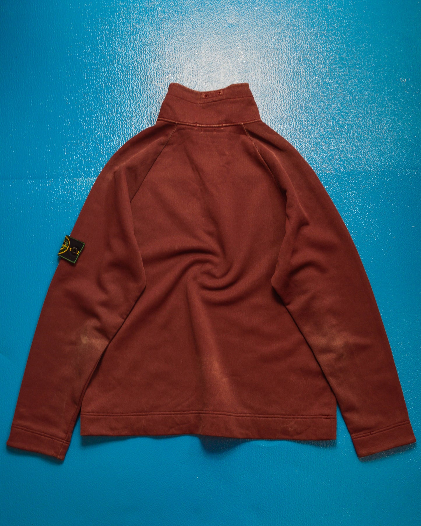 Stone Island 90s Quarter Zip Burgundy Pullover Jumper (~M~)