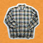 Stussy 90s Beige and Green Plaid Clover Logo Coach Jacket (L~XL)