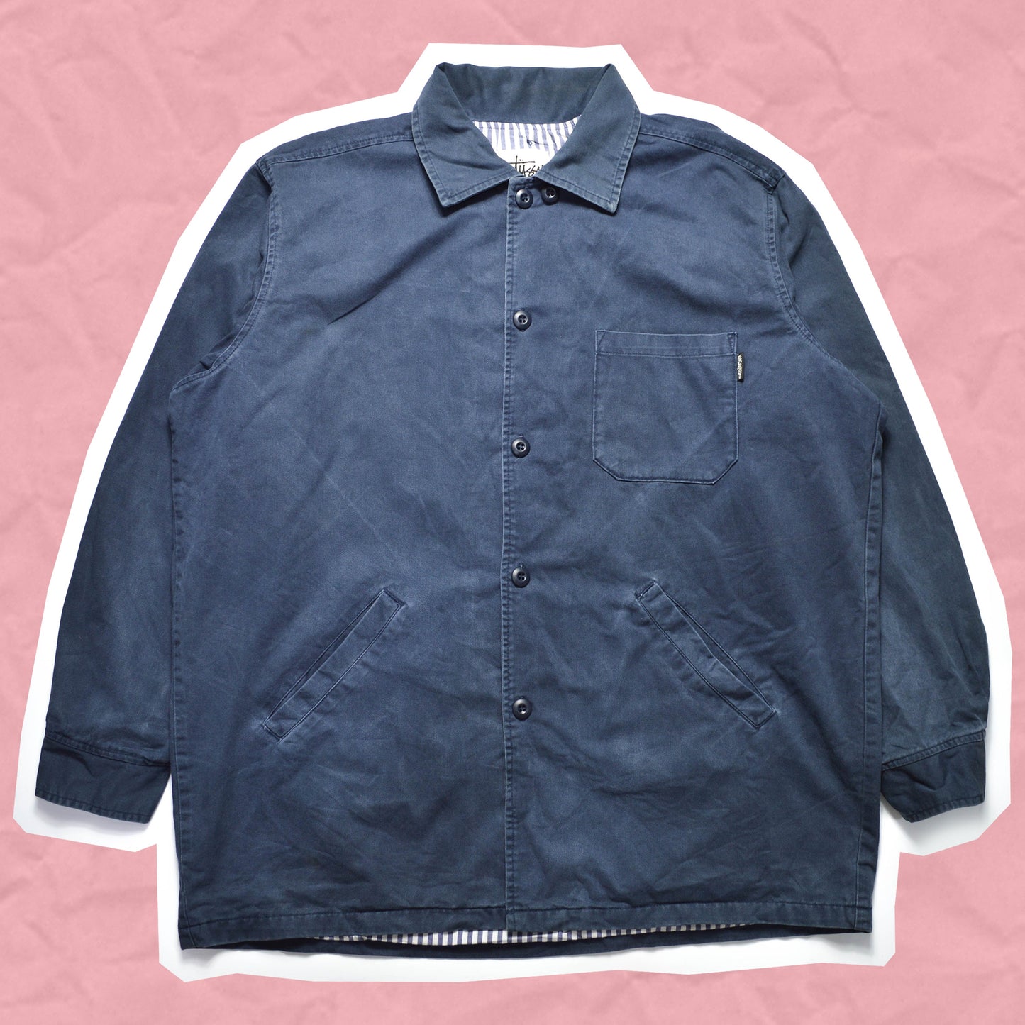 Stussy 90s Navy Button-Up Work Jacket (~XXL~)