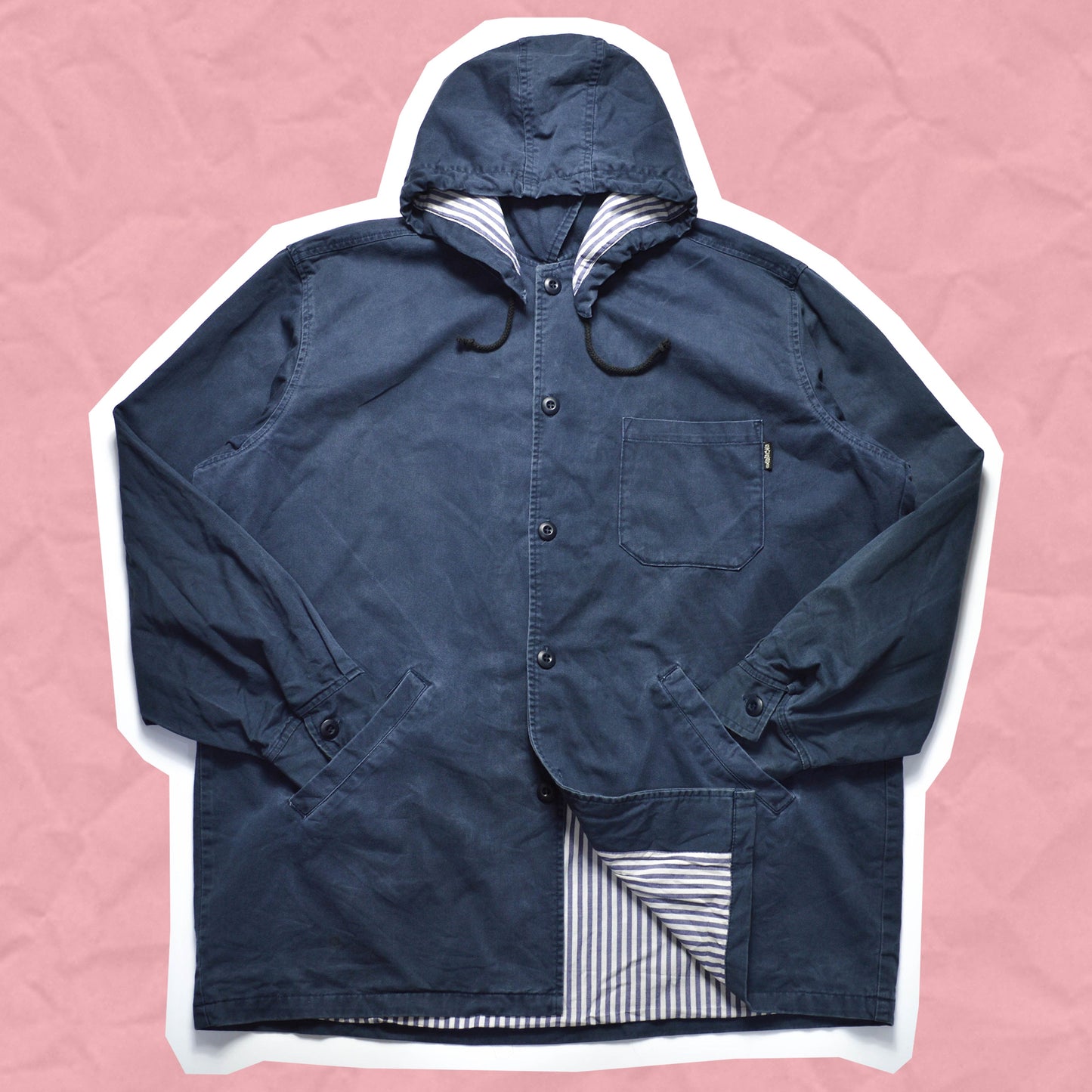 Stussy 90s Navy Button-Up Work Jacket (~XXL~)