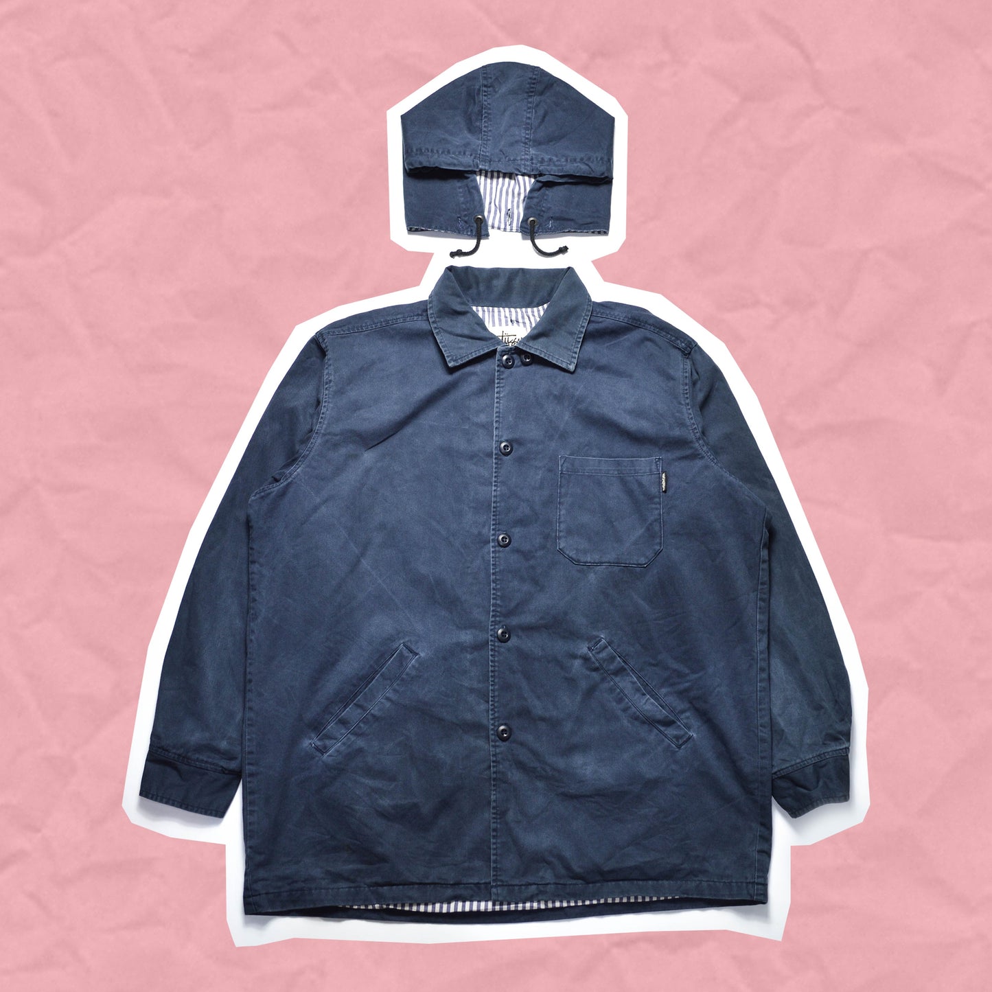 Stussy 90s Navy Button-Up Work Jacket (~XXL~)