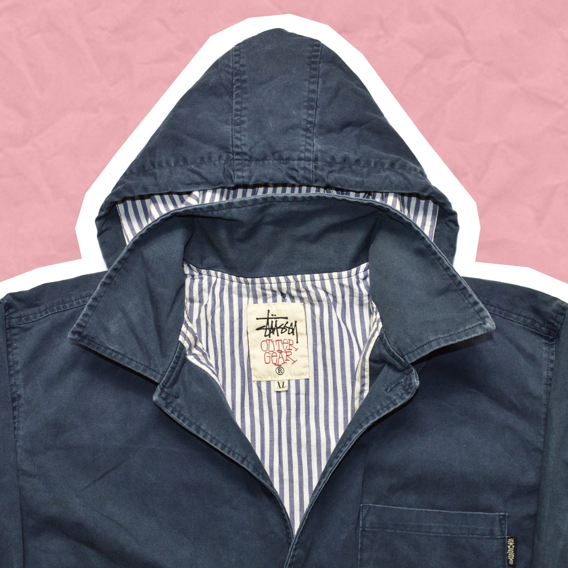 Stussy 90s Navy Button-Up Work Jacket (~XXL~)