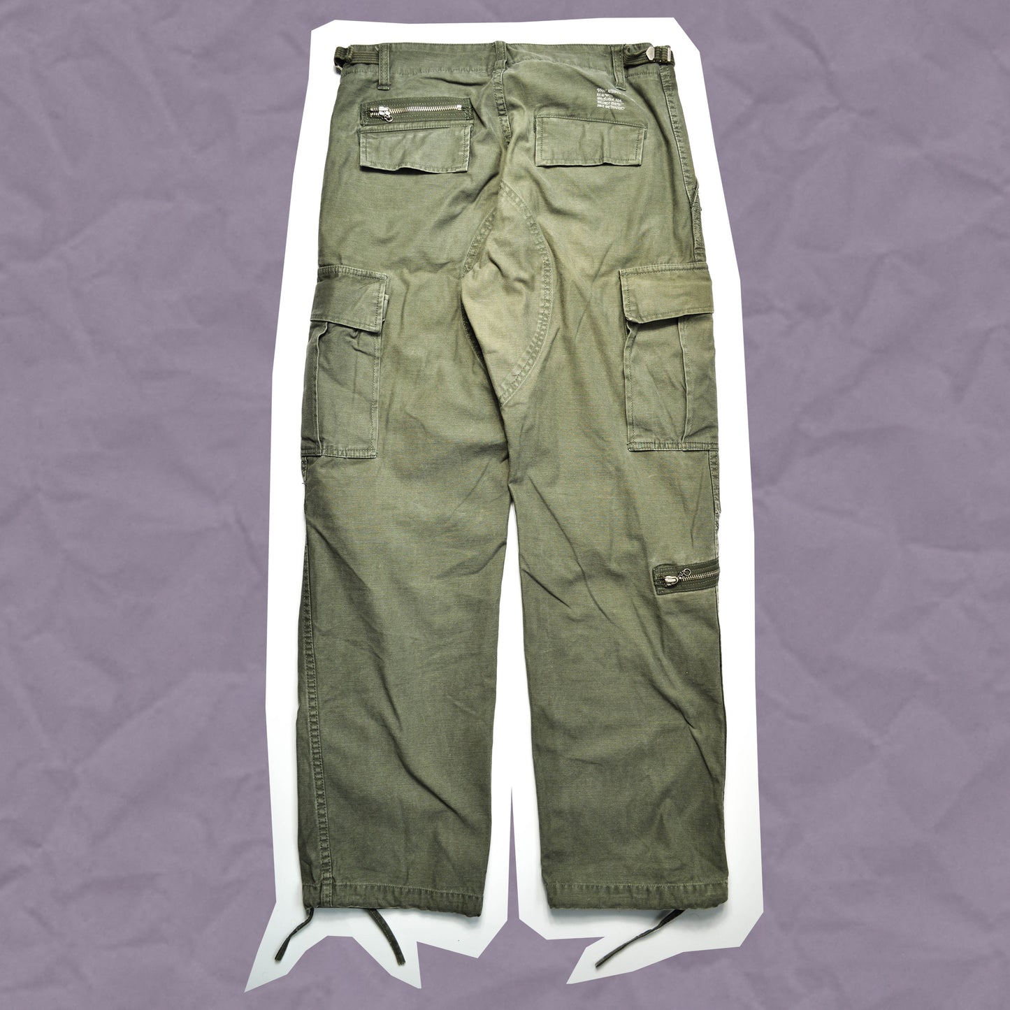 Stussy Authentic Outer Gear Sage Green Asymmetrical Cargo Pants (~30~)