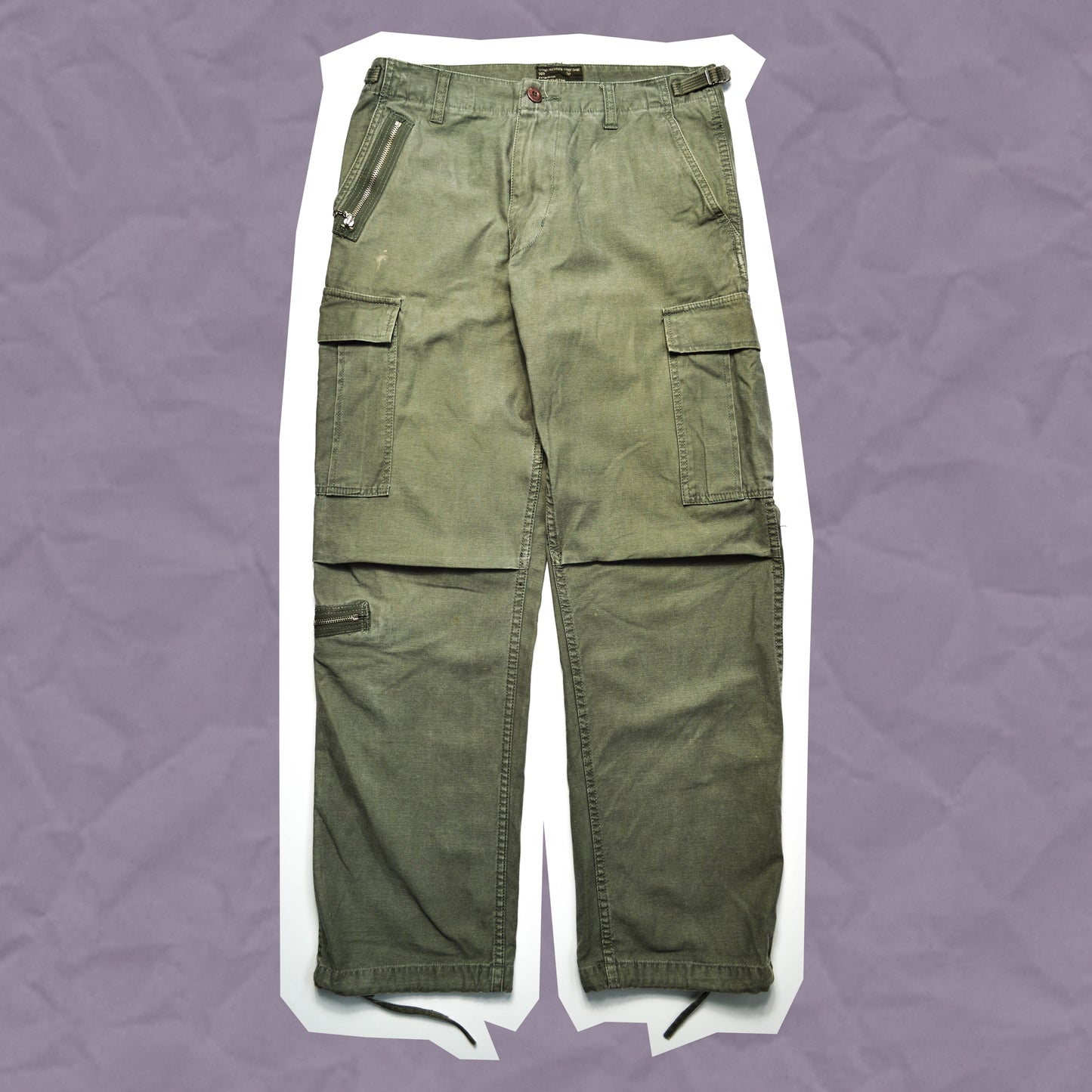 Stussy Authentic Outer Gear Sage Green Asymmetrical Cargo Pants (~30~)