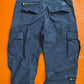 Stussy Authentic Outer Gear Washed Navy Asymmetrical Cargo Pants (~32~)