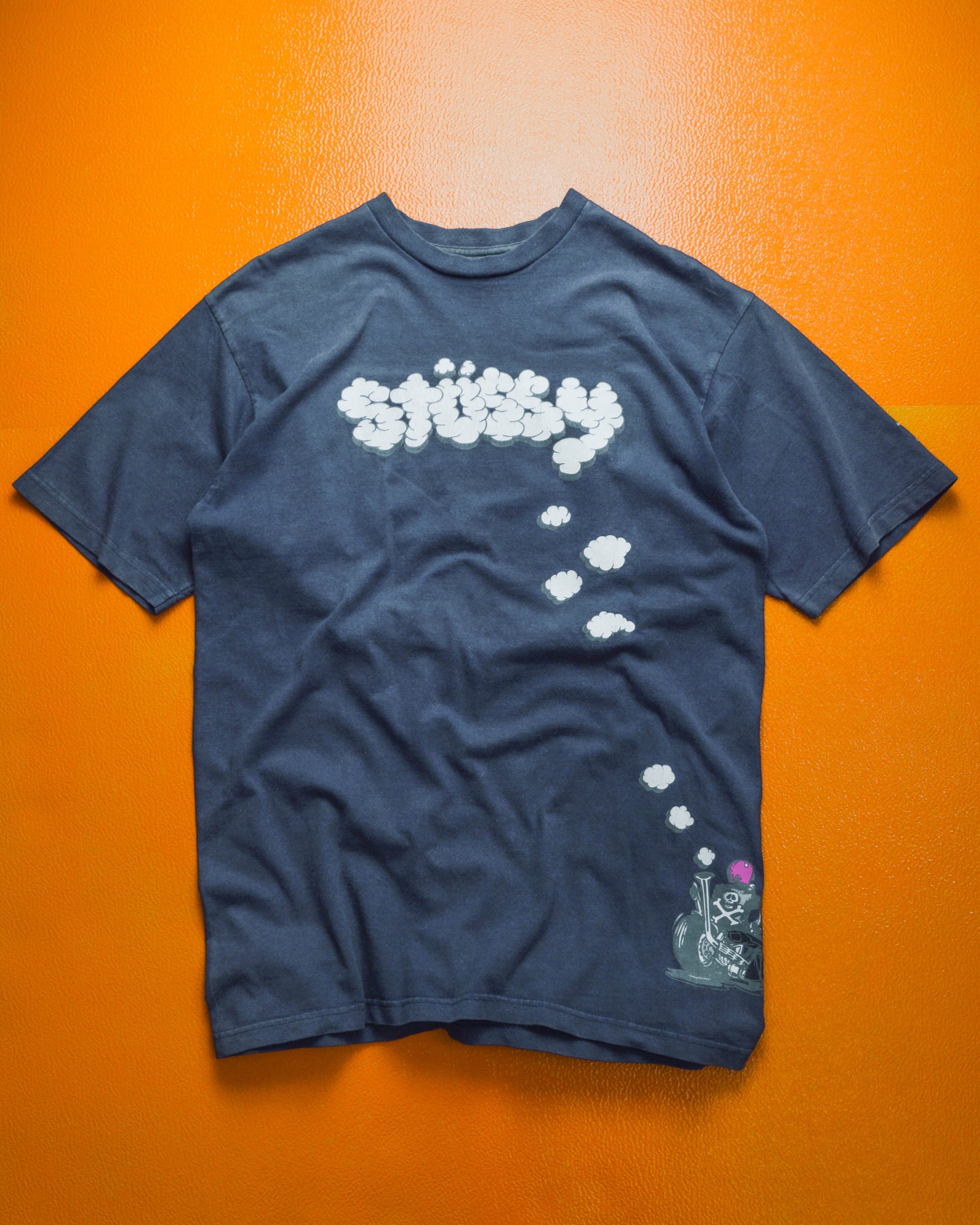 Stussy Biker Fumes / Smoke Graphic T-shirt (L)