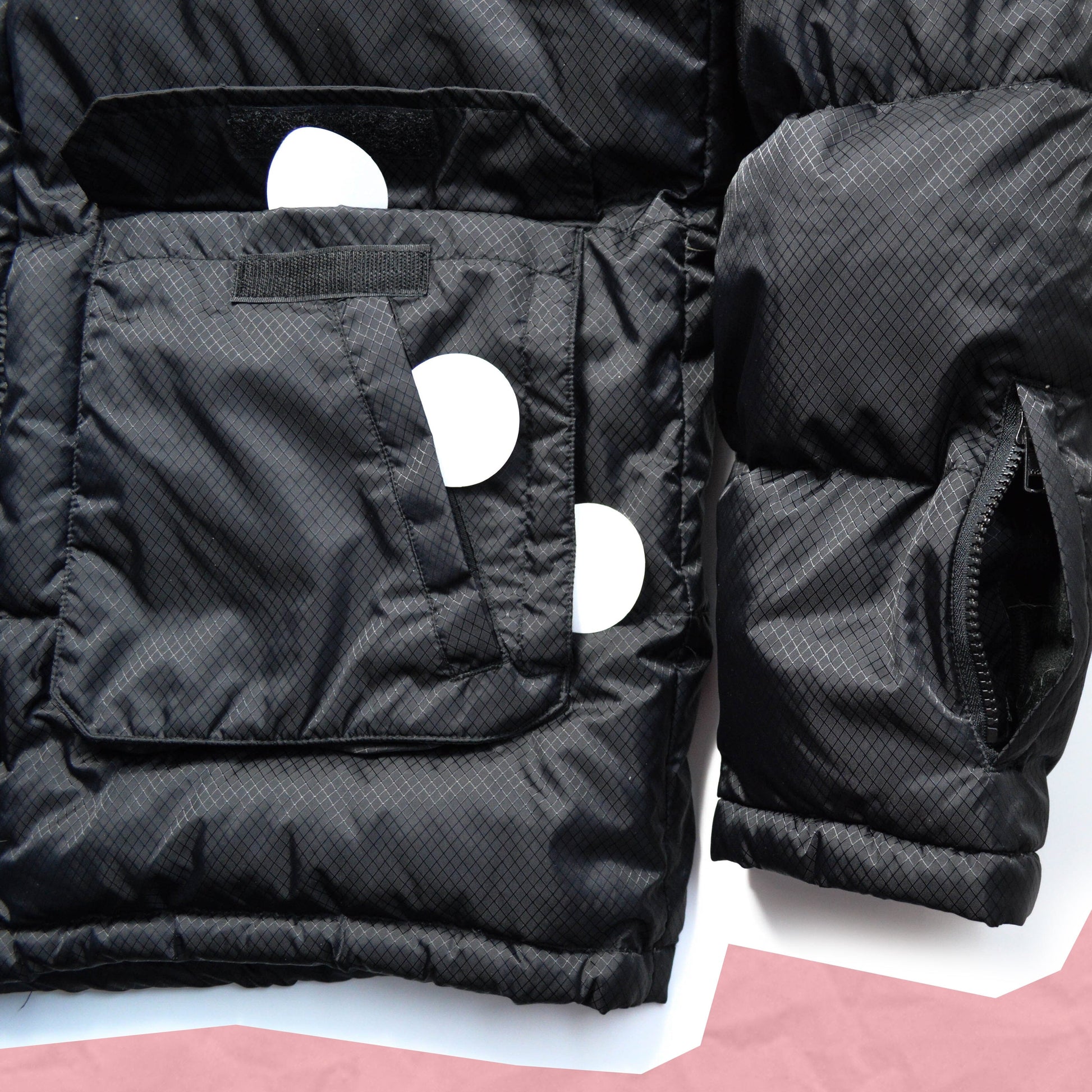 Stussy Black Ripstop Multi-compartment Tactical Puffer Jacket ( M & L )
