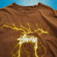 Stussy Brown Lightning Graphic T-shirt (L)