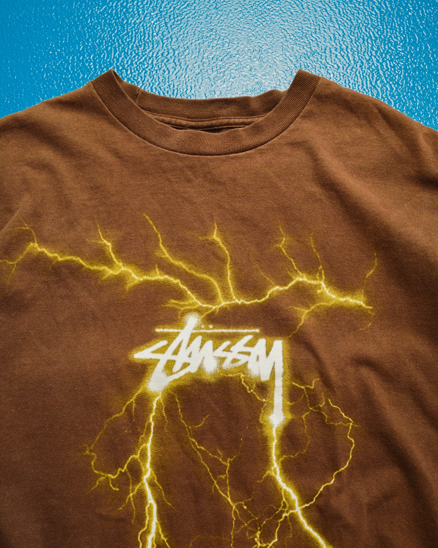 Stussy Brown Lightning Graphic T-shirt (L)