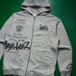 Stussy Collage Split Logo Asymmetrical Zip Up Hoody (L)