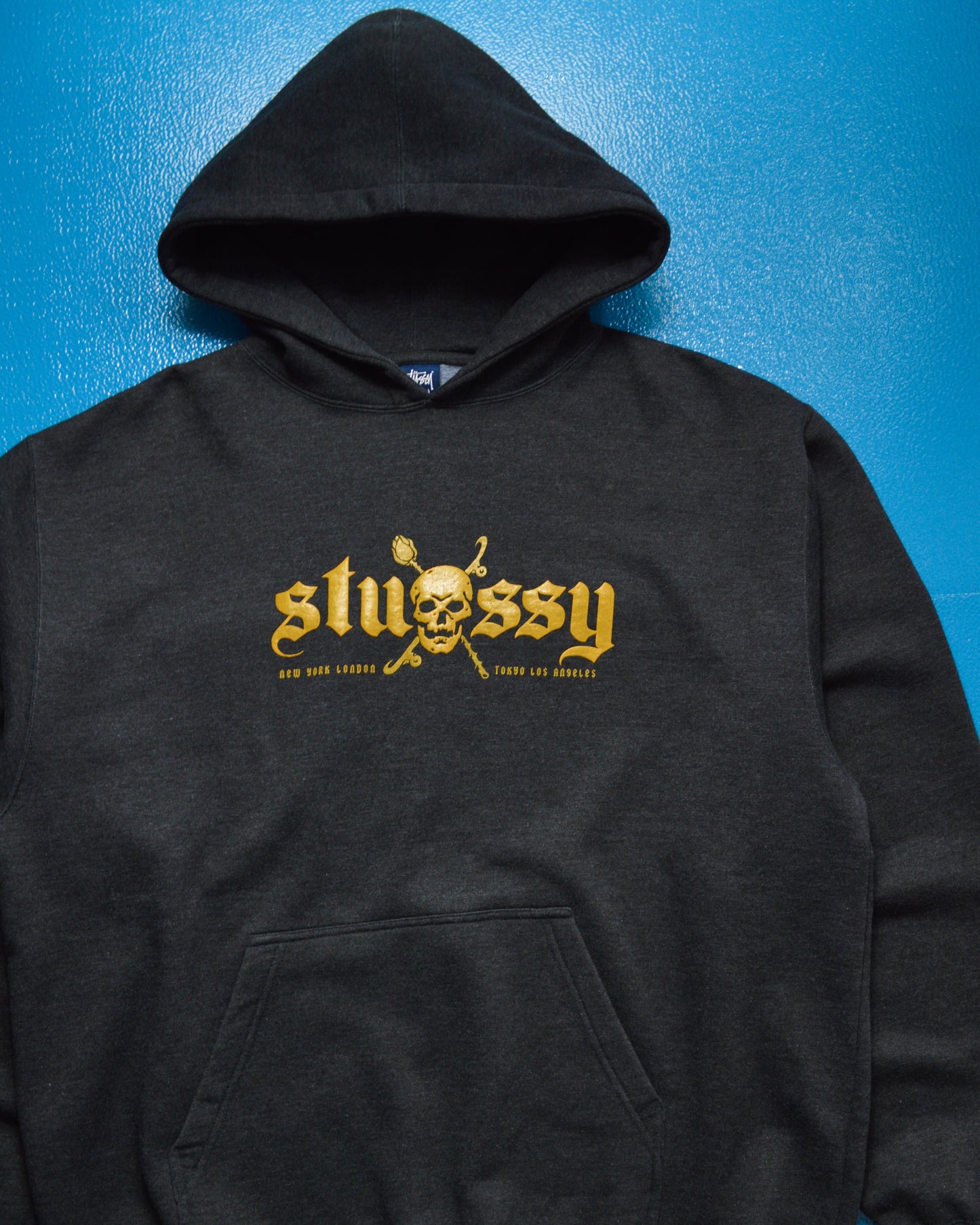 Stussy Crossbones Dark Grey Pullover Hoody (XL)