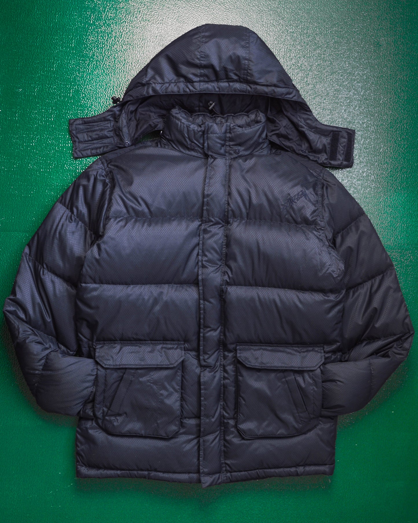 Stussy Navy Ripstop Multi-compartment Tactical Puffer Jacket (~M~)