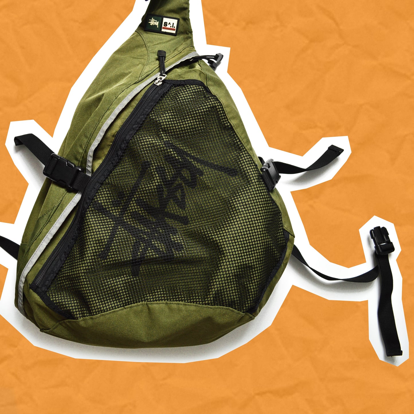 Stussy Olive Tri-harness Tactical Bag (OS)