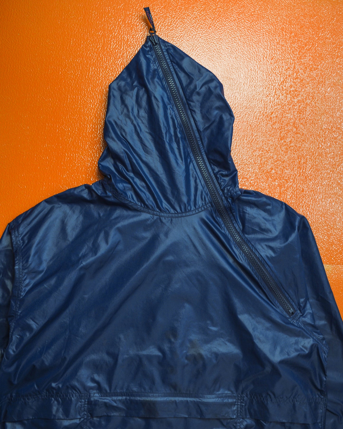 Tommy Hilfiger 2003 Asymmetrical Full Face Zip Survival Style Navy Anorak Jacket (L)